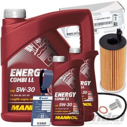 ORIGINAL BMW ÖLFILTER+MANNOL 5W30 ÖL passend für 1er F20 3er E90 F30 5er F10