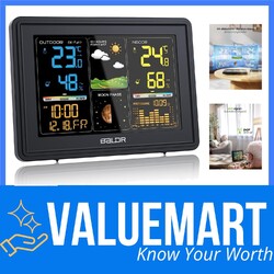 Funkwetterstation mit Farbdisplay Thermometer Hygrometer Wettervorhersage