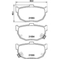 1x ORIGINAL® Hella 8DB 355 006-411 Bremsbelagsatz, Scheibenbremse Hinten, inkl.