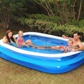 Swimmingpool Pool Blau 262 x 175 x 51 cm Kinder Schwimmbecken Familienpool