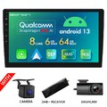 DAB+ 10,1" QLED Android 13 8Kern Autoradio 2 DIN GPS NAVI CarPlay DSP RDS 4G LTE