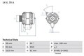 BOSCH 0 986 039 550 Lichtmaschine Generator 70A 14V für VW PASSAT Variant (3B5)
