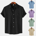 Kurzarm Button Down Hemden Für Herren Lässige Sommer Strand T-Shirts To ♩