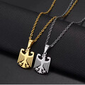 Edelstahl Deutscher Adler Anhänger mit Kette - Halskette Edelstahl Silber Gold