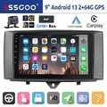 DAB+ 64G Android 13 CarPlay GPS Für Smart Fortwo 451 2010-2015 Autoradio RDS KAM