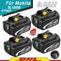 4X Original 18V/9,0Ah für Makita Akku BL1860B- 2er Set -LED  BL1850 Ersatzakku
