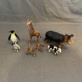 Tierfiguren: Giraffe, Nilpferd, Pinguine und weitere