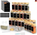 Lannvan Gewürzgläser Eckig Set [24 Stück] mit Bambus Deckel, 120ml Gewürzdosen m