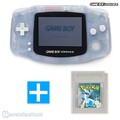 GameBoy Advance Konsole transparent blau / clear blue + POKEMON SILBER Spiel DEU