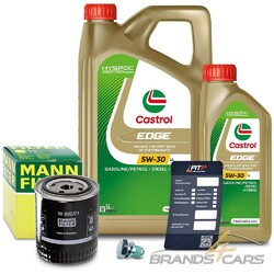 MANN-FILTER ÖLFILTER+6L CASTROL EDGE 5W-30 LL FÜR AUDI A4 B6 8E 2.4 01-04# # # INKL. ÖLABLASS-SCHRAUBE MIT DICHTRING # # #