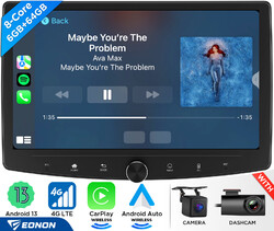 2 DIN 10,1 Zoll Android 13 6+64GB Autoradio GPS Navi RDS DSP WIFI CarPlay 4G LTE