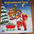 Pappbilderbuch Weihnachten mit Tieren Reh Hase Bär Igel Hund Katze Maulwurf Mond
