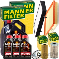 MANN INSPEKTIONSPAKET+8L MOTUL 5W-40 ÖL passend für OPEL VIVARO A 2.0+2.5 CDTI