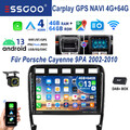 4+64G Android 13 Autoradio Für Porsche Cayenne 9PA 2002-2010 CarPlay GPS DAB+CAM