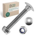 Schlossschrauben SET mit Sicherungsmutter DIN 985 – Edelstahl A2 – M12