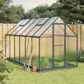 Gewächshaus mit Fundamentrahmen Treibhaus Pflanzenhaus Tomatenhaus Alu vidaXL