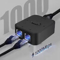 LAN Splitter 1 auf 2 Gigabit Ethernet Switch 2-Port Netzwerk Kabel Verteiler NEU