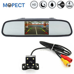 MOPECT 4.3 Zoll LCD Rückspiegel Monitor + Einparkkameras Rückfahrkamera Auto KFZ