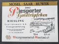 Weinetikett 2002 Piesporter Goldtröpfchen Riesling MOSEL-SAAR-RUWER 