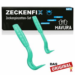 ZECKENFIX Zeckenzange Hunde Katze Zeckenpinzette Zeckenentferner Zeckenhaken Set