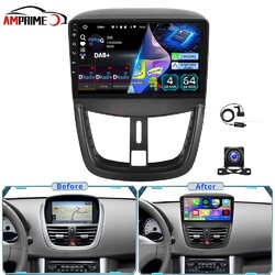 Qualcomm Android Autoradio GPS Navi Für Peugeot 207 CC 2009-13 WiFi Carplay DAB+