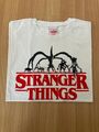 Champion Stranger Things T-shirt Größe L Unisex, weiß, Aufdruck Orange