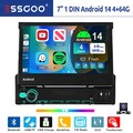 7" 1 DIN Flip Out Autoradio mit Wireless Carplay Android Auto +KAM Bluetooth GPS
