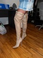Beige Overknee Stiefel Größe 40 Stiletto Absatz durchsichtig sexy gern getragen