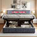 Polsterbett 160x200cm Doppelbett Stauraumbett Bettrahmen Jugendbett mit LED Neu