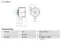 Lichtmaschine Generator Lima BOSCH 0 986 034 170 +40.35€ Pfand für E24 Z1 BMW