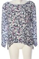 ESPRIT Langarm-Bluse Damen Bluse Gr. DE 38 weiß-blau-pink Casual-Look