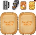 Backpapier für Heißluftfritteuse, 100 Stück Rechteckig Airfryer Backpapier Pe