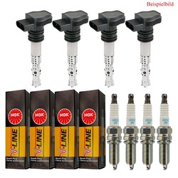 4x ERA Zündspule +4x NGK Zündkerze V-Line passend für Nissan Almera Tino V10