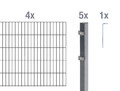 Alberts Doppelstabmattenzaun 10 tlg. Zaun-Komplettset anthrazit H: 80cm L: 8m 