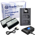 3in1 Set: Dual LCD LADEGERÄT USB-C + 2x AKKU für Panasonic Lumix DC-S5 DC-S5 II