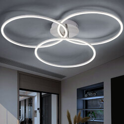 Deckenlampe Deckenleuchte Schlafzimmerlampe Dimmer LED Ringe beweglich L 79cm