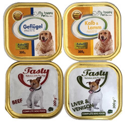 MY HAPPY PETS Hundefutter Pastete 4 verschiedene Sorten 54 x 300g