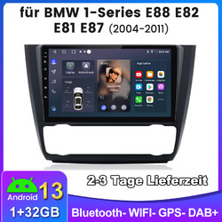 9" Android 13 Autoradio GPS NAVI BT Wifi RDS Für BMW 1 Series E81 E82 E87 1+32GB