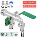 Garten Doppel Wasserhahn Auslaufhahn Auslaufventil Kugelhahn  1/2" 3/4" Anschlus