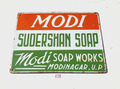 1930 Vintage Indianer Flagge Modi Sudershan Seife Werbe Emaille Schild Brett