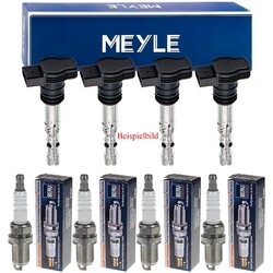 4x MEYLE Zündspule + BERU Zündkerze für VW EOS 1F7 1F8 2.0 FSI Skoda Octavia