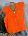 Flauschig weicher Pullunder Weste 80% KIDMOHAIR  Italy ORANGE  36-42