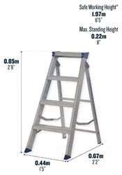 4 6 8 10 STUFEN WERNER Bauherren Aluminium Schwerlast Trittleiter Profi