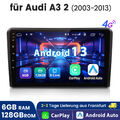 Carplay Android 13 Für Audi A3 S3 RS3 2003-2013 Autoradio GPS Navi WIFI 4G DAB+