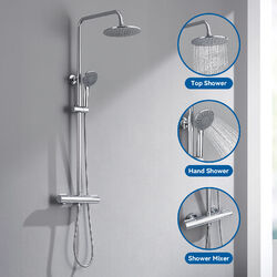 Duschsystem mit Thermostat Duscharmatur Regendusche Duschset Duschsäule Dusche