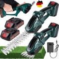 2 in 1 Akku Grasscheren 18V Hecken-/Strauchschere Mit 2x Akku für Gartenpflege.