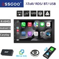 7" Autoradio 2 DIN Android 13 64G Carplay DAB RDS BT WIFI Nav Mit IPS Bildschirm