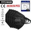 FFP2 Maske Schwarz 5 lagig Atemschutz CE2163 Zertifiziert Gesichtsmaske 20x 50x