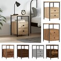1~2er Set Nachttisch mit 2 Schubladen Beistelltisch Nachtschrank mit Ablage