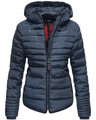 Warme Damen Winter Jacke Winterjacke Steppjacke gefüttert Navy S V2812 R7-C